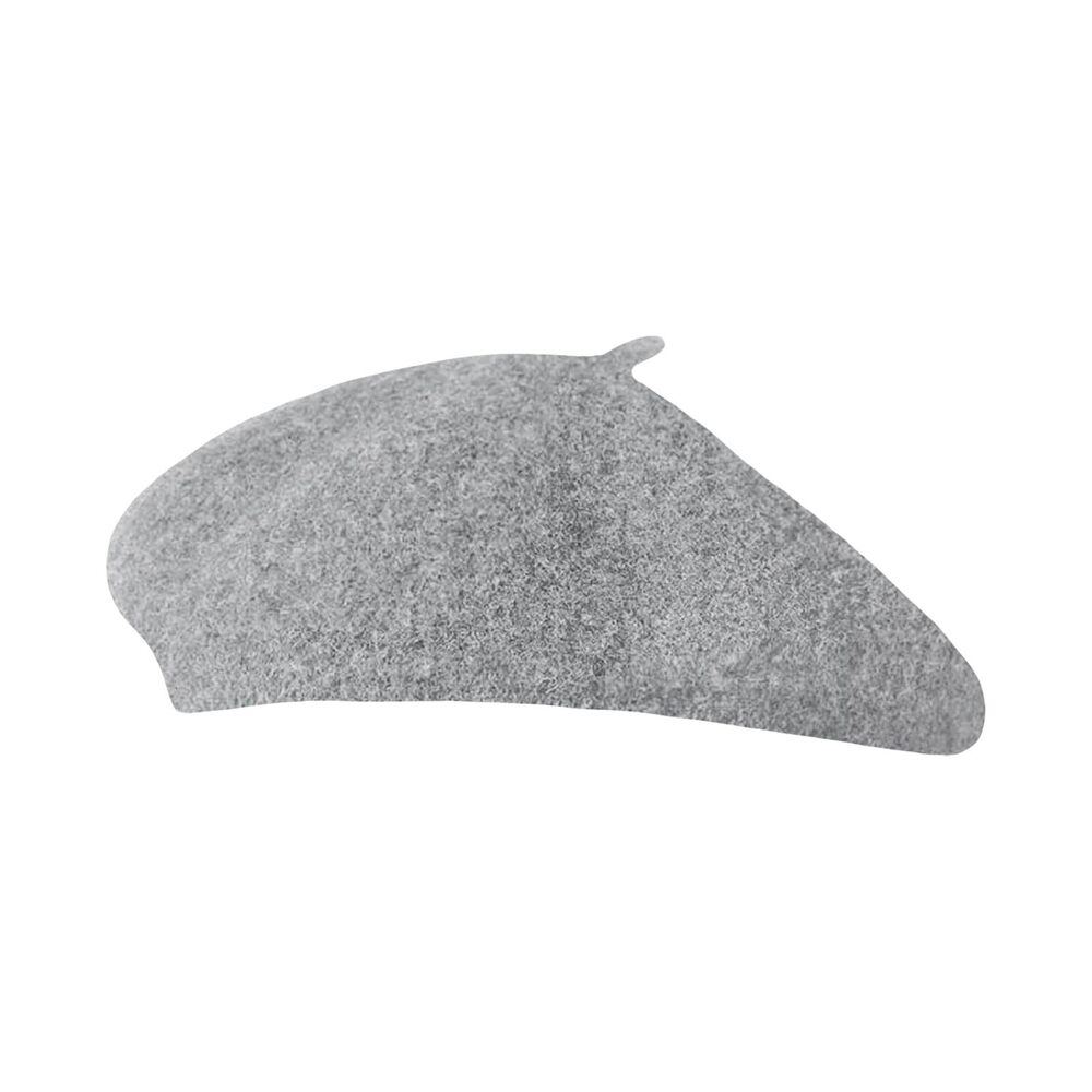 5264 Women Wool Beret Hat French Style Solid Color (light Grey)